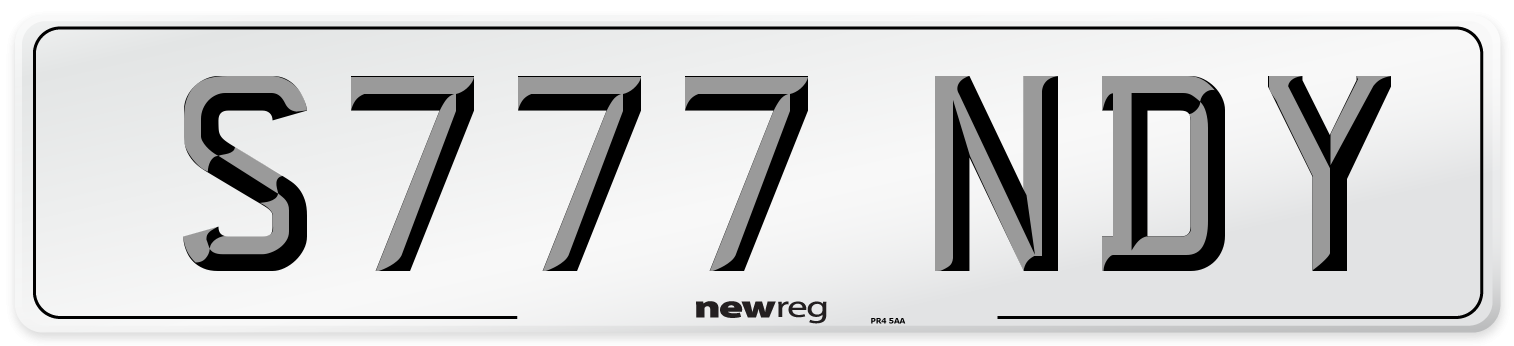 S777 NDY Number Plate from New Reg